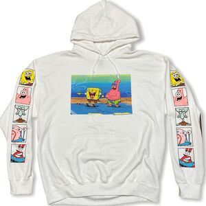 Spongebob Squarepants Hoodie Men S White Patrick Star Sleeve Graphic Nickelodeon